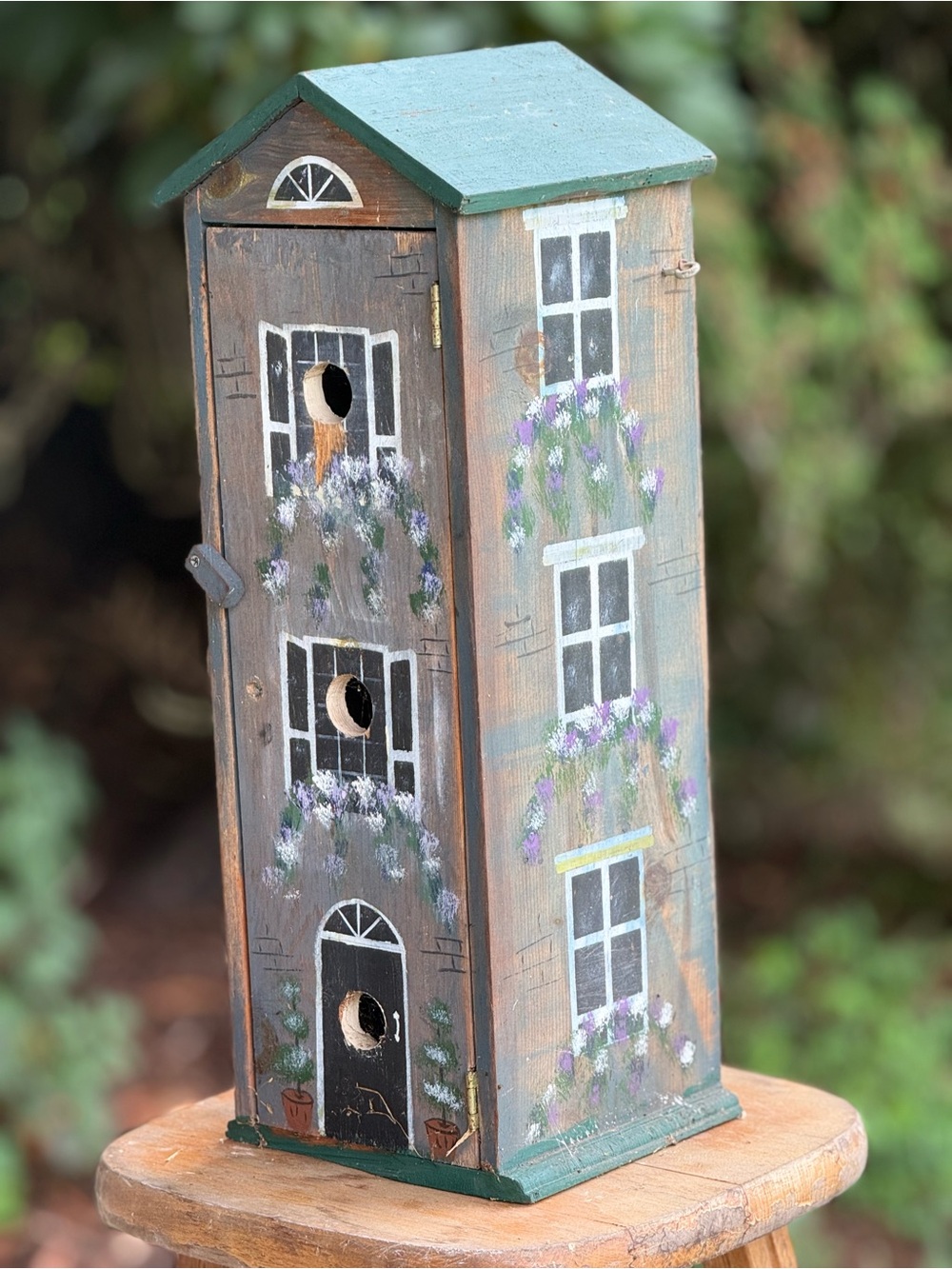 Hand-Painted Wooden Birdhouse - Picture 3 of 5